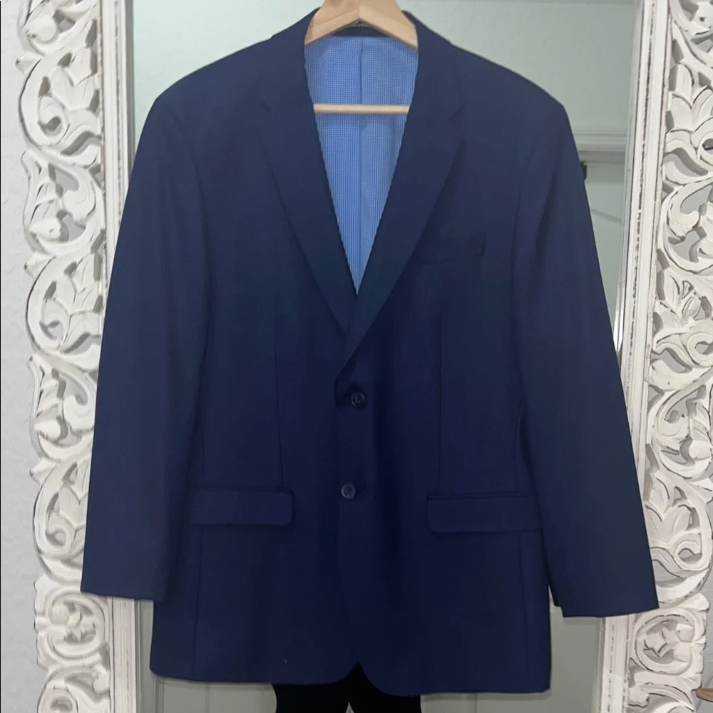 Egara Navy Blue Two-Button Sport Coat